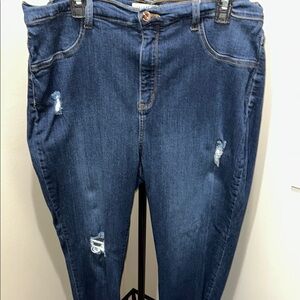 Encore Jeans Blue Boyfriend Distressed Denim